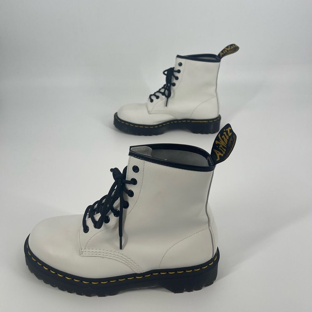 Dr. Martens White Leather Women's Boots - Picture 6 of 9